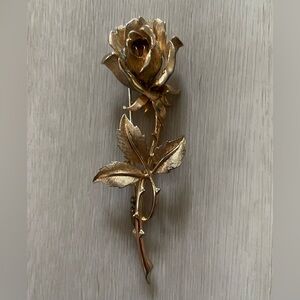 Vintage 50s Marcel Boucher Rose Pin Brooch 7874P